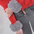 thumbnail image 4 of Lovzfmll Women's Fur Wrist Warmers, Imitation Rabbit Wool Sleeve Cuffs, Winter Accessories for Layering, Warm Arm Cover, Khaki, 4 of 4