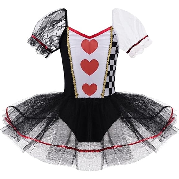Toddler Halloween Fancy-Dress Costumes with Mesh Tutu Love Heart Dress for Child, 3Y-4Y