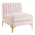 thumbnail image 6 of Modway Triumph 5-Piece Channel Velvet Tufted Sectional Sofa in Pink/Gold, 6 of 10