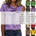 thumbnail image 2 of FchengtaiS Women's Short Sleeve Business Casual Shirts Elegant Knot Neckline Tops Summer Cotton Linen Blouse, 2 of 7