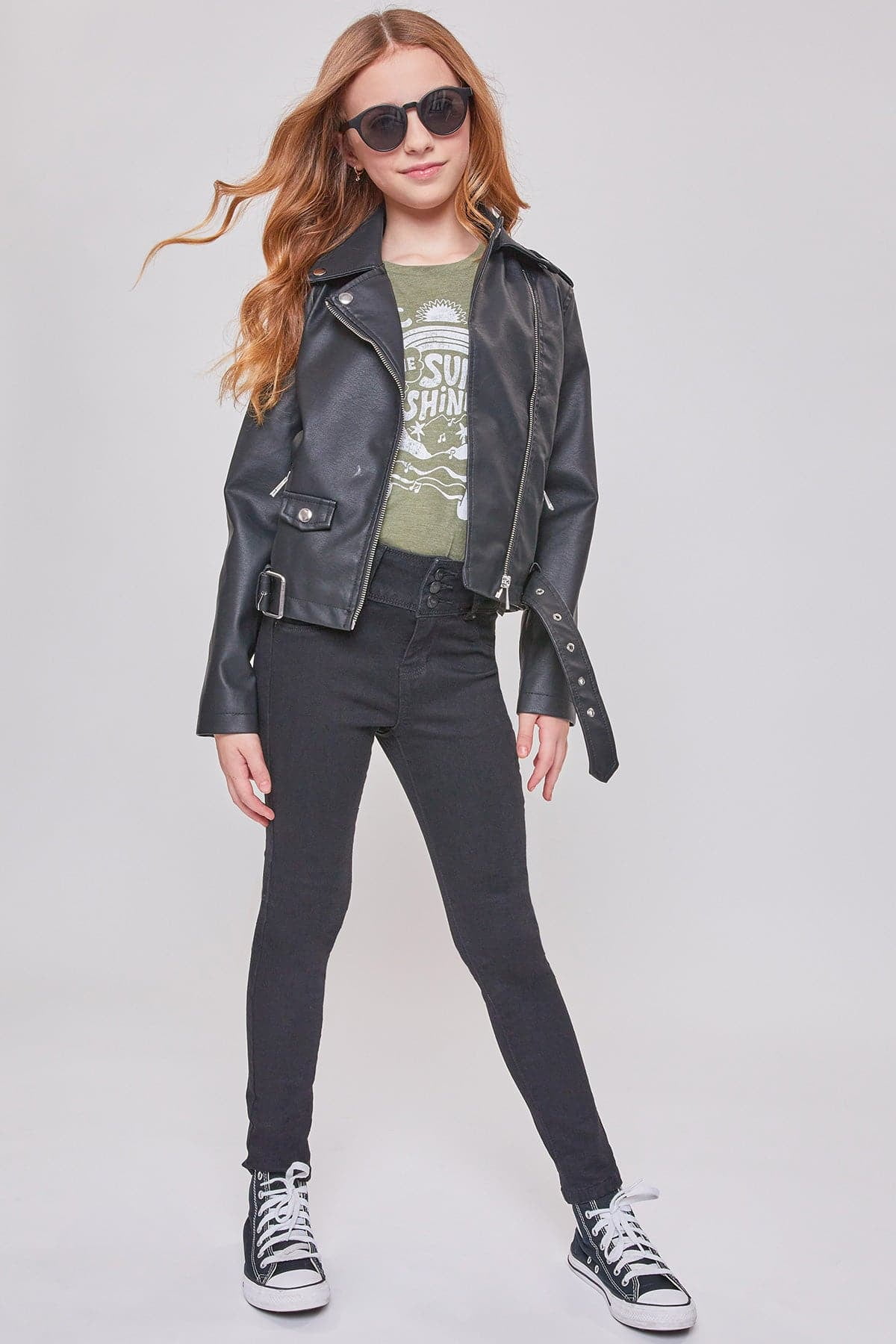 yummyページ YMI Jeans Girls 3 Button Essential Skinny Jeans With Faux