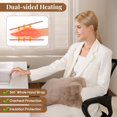 thumbnail image 3 of Double-Sided Heating Pad for Hands, Luxury Faux Fur Electric Hand Warmer for Fingers Arthritis, Heated Gloves Indoor Use, Hand Warmer Pouch for Women Men Hand Pain Relief, 3 Levels & Auto Off, Brown, 3 of 4