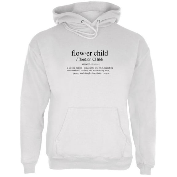 Flower Child Definition Mens Hoodie White LG