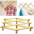 thumbnail image 4 of Trianu 2Pcs Accordion Style Expandable Wall Wooden Coat Rack with 10 Pegs Hang Hats Jackets Coffee Mug Purses Necklaces Towels Cap Leash Scarves Data Line Kitchenware, 4 of 7