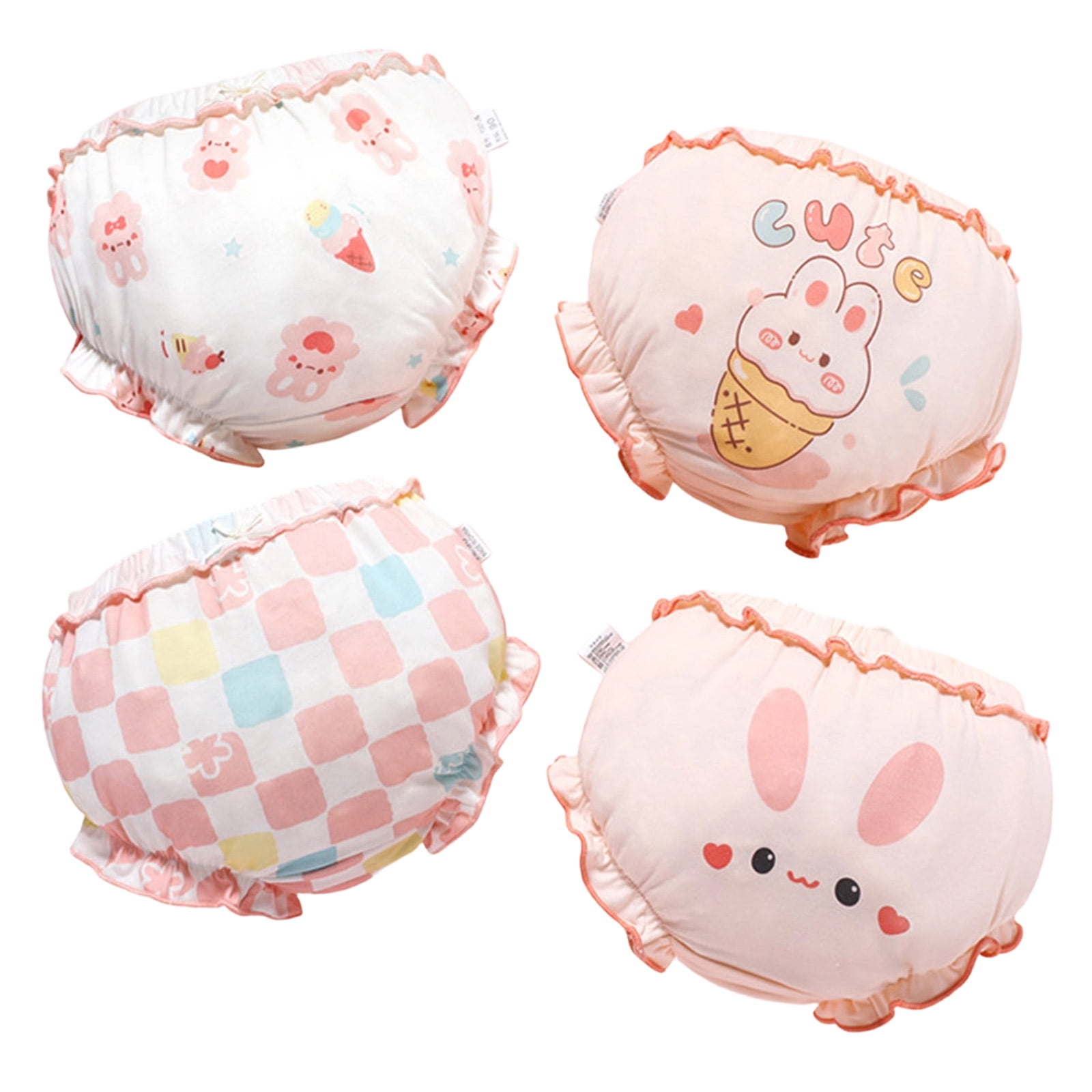 BAOAOER Toddler Potty Training Pants 4 Pack, Training Underwear Size 1-5T for Girls Under Dresses, Cute Training Pants for Toddlers Size S