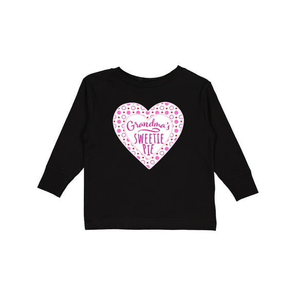 Inktastic Grandma's Sweetie Pie with Pink Hearts Boys or Girls Long Sleeve Toddler T-Shirt