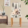 thumbnail image 4 of Yayeee 2 Pack Dining Chair Covers Stretch Parson Chairs Slipcovers Seat Protector, Black Deer, 4 of 6