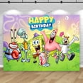 thumbnail image 3 of Panel de fondo para fiesta de Bob Esponja, fotografía, decoración de cumpleaños para niños y niños, fondo para fiesta, pancarta con foto de Patricio Estrella, regalo de decoración, 3 of 5