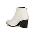 thumbnail image 3 of Women Pointy Toe Zipper Chunky Stacked Heeled Ankle Booties 19134, 3 of 6