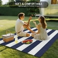 thumbnail image 5 of Fsddascl Blue Stripes Outdoor Rug for Patio/Deck/Porch, Non-Slip Large Area Rug 5 x 8 Ft, Simple Blue White Texture Indoor Outdoor Rugs Washable Area Rugs, Reversible Camping Rug Carpet Runner, 5 of 5