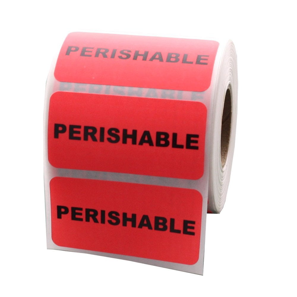 Perishable Inventory Labels 2" x 1" LVPERISHABLE, 2in x 1in 500