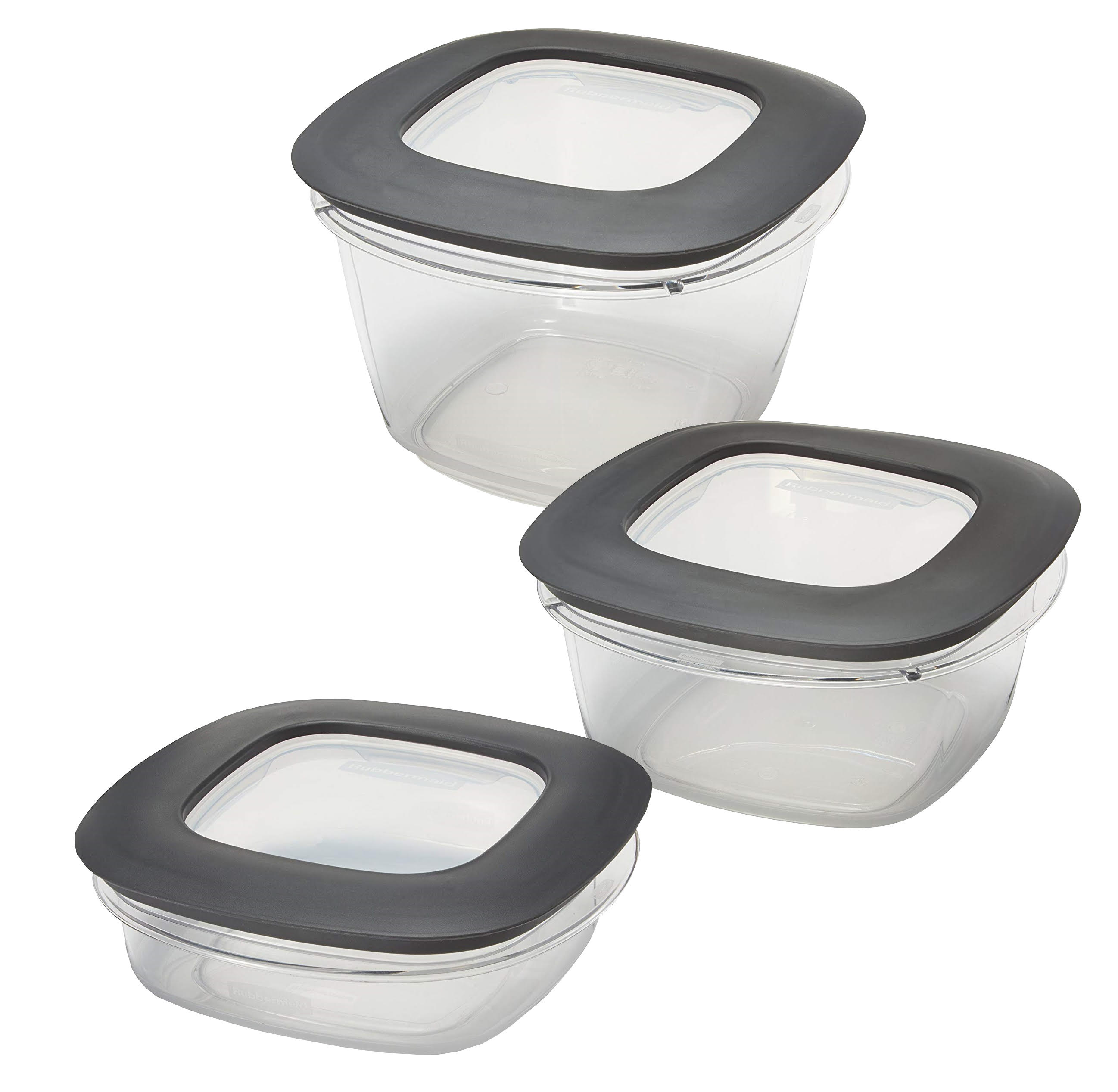 Rubbermaid Premier Food Storage Container set 3, 5, 7, Cup,Grey