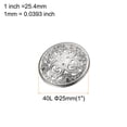 thumbnail image 2 of Uxcell 30 piezas 40L botones de costura metálicos redondos huecos de 25 mm 1" botón de aleación de zinc para ropa de hombres y mujeres, abrigo, uniforme, camisa, traje, tono plateado, 2 of 6