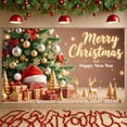 thumbnail image 3 of Gold Silver Theme Christmas Banner Red Bow Design New Year Banner Snowflake Pattern Christmas Tree Decor Holiday Banner for Christmas Party New Year Celebration Home Decoration, 3 of 8