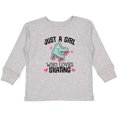 thumbnail image 3 of Inktastic Just A Girl Who Loves Skating Girls Long Sleeve Toddler T-Shirt, 3 of 5
