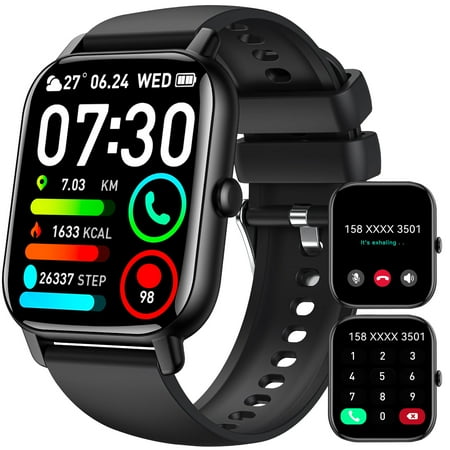 Cyberdyer Unisex Smart Watch - Call Function, Waterproof, 1.85" HD Screen, DIY Watch Faces, 100+ Sport Modes, iOS & Android Compatible, Ideal for Thanksgiving & Halloween Gifts