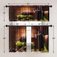 thumbnail image 5 of Red Wine Kitchen Curtains Grapes Glasses Wooden Window Curtains Valance and Tier Set 36 Inch, Vintage Rod Pocket Short Tier Curtain, Retro Small Cafe Curtains for Kitchen Decor, 5 of 6