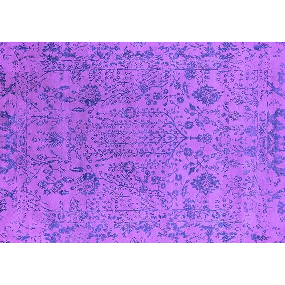 Ahgly Company Indoor Rectangle Oriental Purple Industrial Area Rugs, 8' x 10'