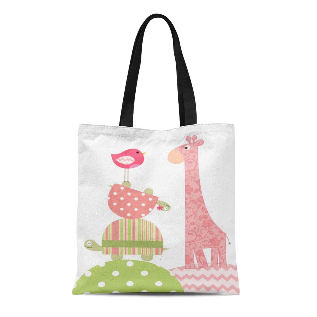 SIDONKU Canvas Tote Bag Baby Girl for Nursery and Kids Wall Birthday