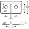 thumbnail image 2 of Elkay LRAD3319551 Lustertone Stainless Steel 33" x 19-1/2" x 5-1/2", 2-Bowl Top Mount ADA Kitchen Sink, 2 of 7