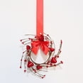 thumbnail image 4 of Mini Valentine Wreath, Small Hanging Wreath, Heart Berries Wreath, Decorative Circle, Holiday Accent, Front Door Accent, Celebration Wreath,Pink Red Wreath, Berry Bow Wreath, 4 of 4