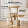 thumbnail image 3 of 41" Tall Cat Tree for Medium-Large Cats, Heavy Duty Cat Tower with 2.8in Posts & Washable Top Perches, Space-Saving Cat Furniture for Apartments, Easy to Assembly, 3 of 14