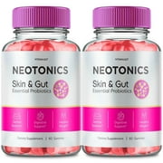 (2 Pack) Neotonics Skin & Gut - Essential Probiotic for Skin and Gut Health, Gummy type, High Rated in Neotonics Reviews - Supports Digestive and Immune System