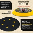 thumbnail image 3 of Dura-Gold Pro Series 6" Hook & Loop DA Backing Plate Pad, 6 Hole Pattern Dustless - 14mm Thick Medium Profile Edge, Dual-Action Random Orbital Sanding Pad, Sander Polisher Auto Woodworking Sandpaper, 3 of 4
