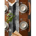 Black Gray Oil Painting Texture Paint Linen Table Runner Kitchen Table