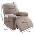 thumbnail image 5 of Lapalife 4 Pieces Stretch Velvet Recliner Covers, Soft Plush Recliner Chair Slipcover with Side Pockets Furniture Protector for Dogs Cats, 1 Pack, Taupe, 5 of 8