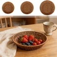 thumbnail image 1 of Bowayaoa Plastic Woven Storage Basket with Handles, Imitation Rattan Bread Basket, Fruit and Vegetable Organizer Tray, Snack Candy Holder, Multifunctional Kitchen Countertop Decor, 1 of 9
