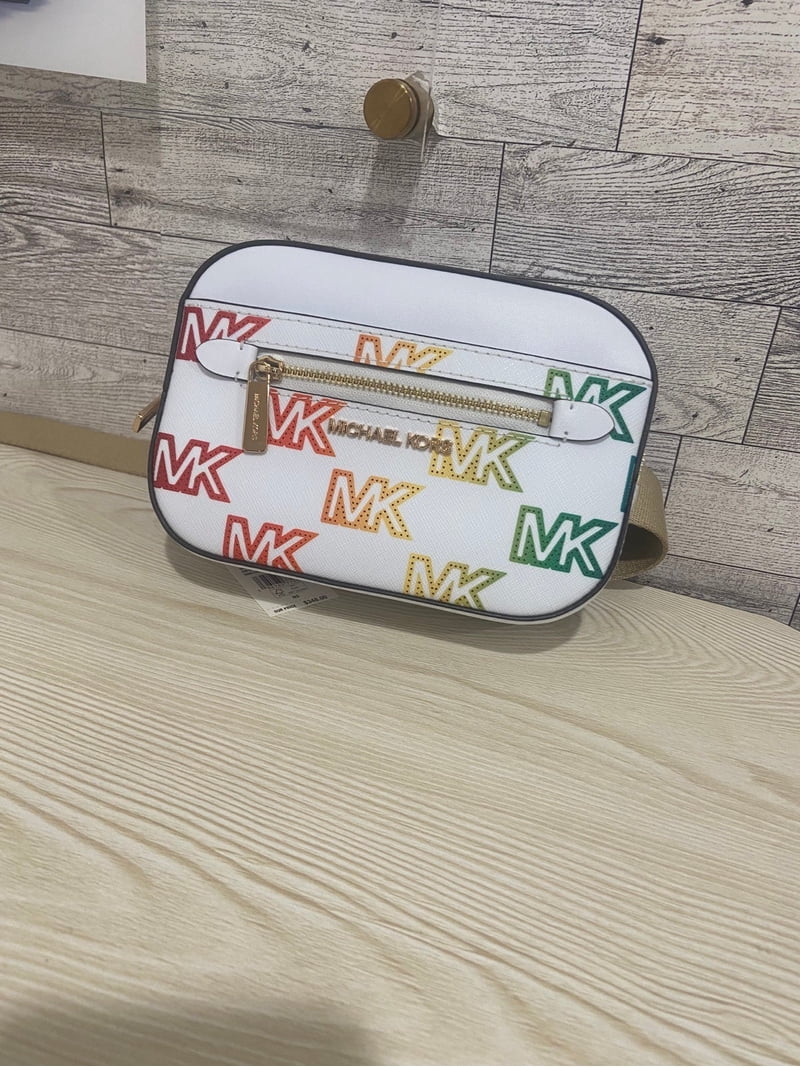 Michael Kors Optic White Multi Small Belt Bag - Walmart.com