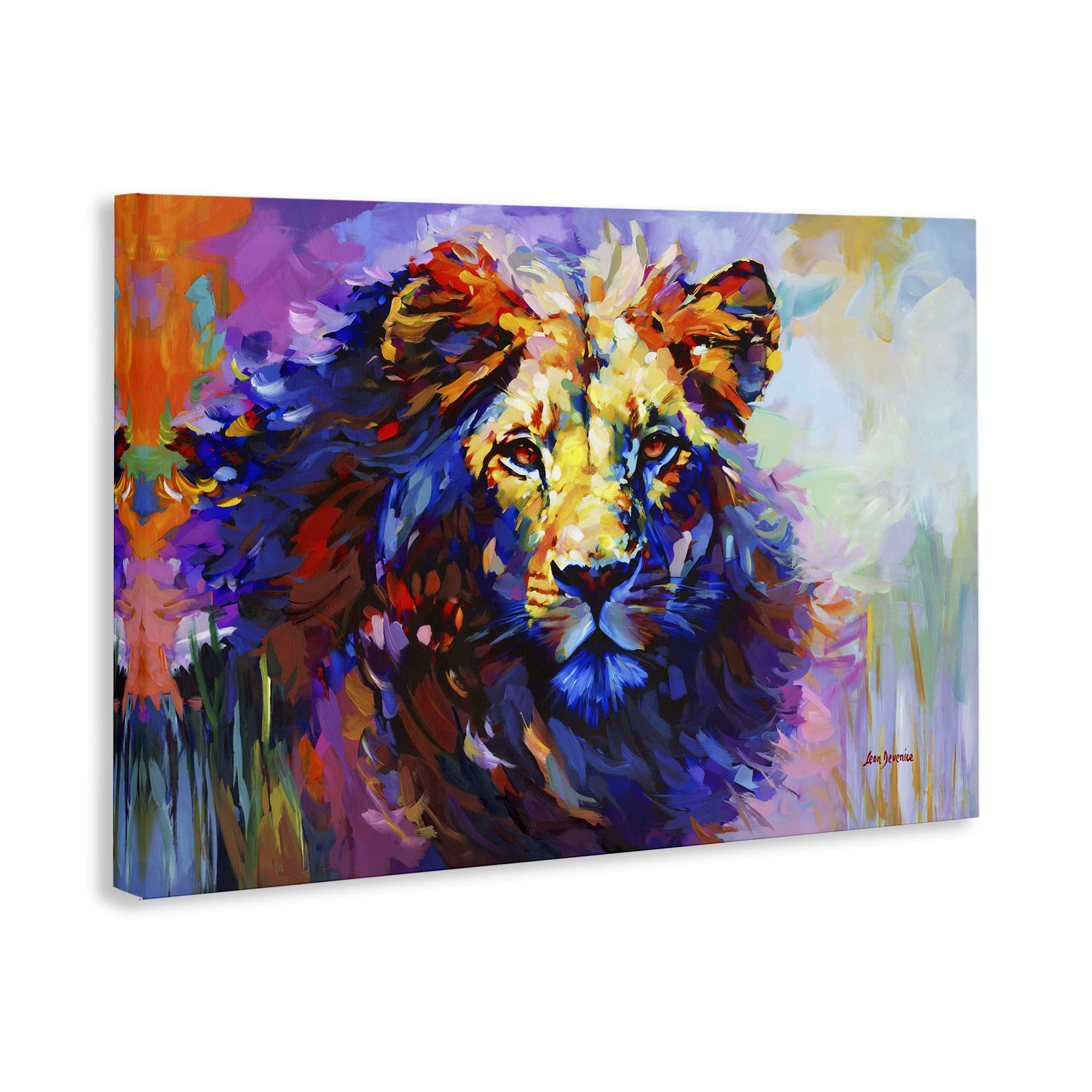Stupell Industries Paint Strokes Lion Animals & Insects Painting Gallery Wrapped Canvas Art Print Wall Art, 36 x 24