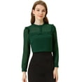 thumbnail image 1 of INSPIRE CHIC INSPIRE CHIC Women's Chiffon Shirts Elegant Long Sleeve Ruffle Swiss Dots Blouse Tops, 1 of 6