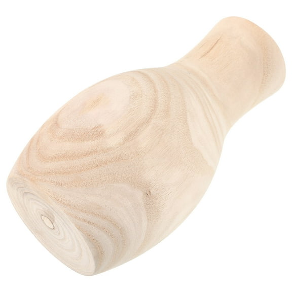 Rustic Wood Vase for Flowers with Beige Color Safe and Light Material Flat Bottom for Stable Use on Tabletop 7.5 Inches Tall