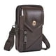 thumbnail image 2 of Riñonera Retro para Hombre Bolso Cruzado Cuero Bolso Deportivo Diario para Hombre (café Profundo), 2 of 9