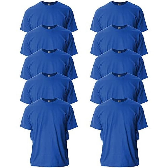 Gildan Mens Ultra Cotton T-Shirt, L, Royal (Pack of 10) 10 Royal