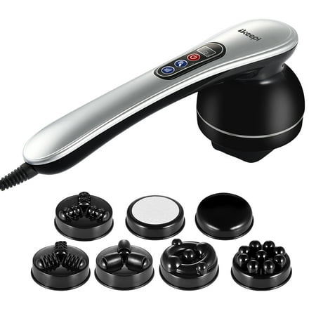 Cordless Handheld Back Massager for Full Body Massage with High Capacity Rechargeable Batteries and Charging Base, 7 Modes x,3 Heads, Mode & Speed