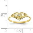 thumbnail image 2 of Primal Gold 10 Karat Yellow Gold Cubic Zirconia Heart Ring, 2 of 7