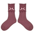 thumbnail image 4 of Sunbona Girls Bow Lace Cuff Knee High Socks Soft Comfortable Stretchable Stockings For Everyday School Wear, 4 of 5