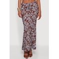 thumbnail image 3 of Women's Tropical Leaf Print Drawstring Waist Maxi Skirt, 3 of 4