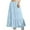 Light Blue, variant on Women's Flowy Boho Maxi Skirt Elastic High Waist Tiered A-Line Long Summer Skirt with Pockets Fashion Retro Floral Print