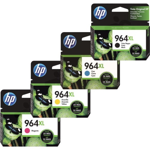 Combo de 4 cartuchos de Tinta HP 964XL Negra, Cian, Magenta y Amarillo para Impresora Deskjet HP 3JA57AL + 3JA54AL + 3JA55AL + 3JA56AL