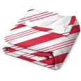 thumbnail image 3 of Peppermint Candy Cane Red Stripes Christmas Throw Blanket Comfy Blanket for Bed Decorative Graphic Autumn All Season for Adult Kids Girls 50"x70" Style, 3 of 6