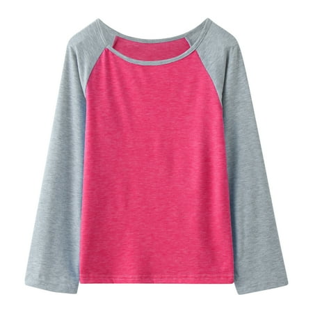 

Little Girls Casual Long Sleeve Raglan Sleeve T Shirts Crewneck Tunic Tops Kids Teen Color Block Tee Blouses Autumn Clothes 2t Shirts Girls Toddler Girl Set Top Runaways Top with Bra Sports Shirts