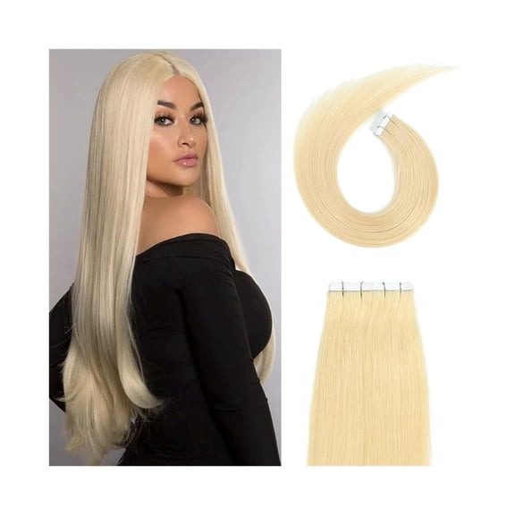 Tape In Hair Extensions #613 Blonde Remy Human Hair Extensions 20Pcs/50g Silky Straight Double Sided Invisible Tape In Human Hair Extensions