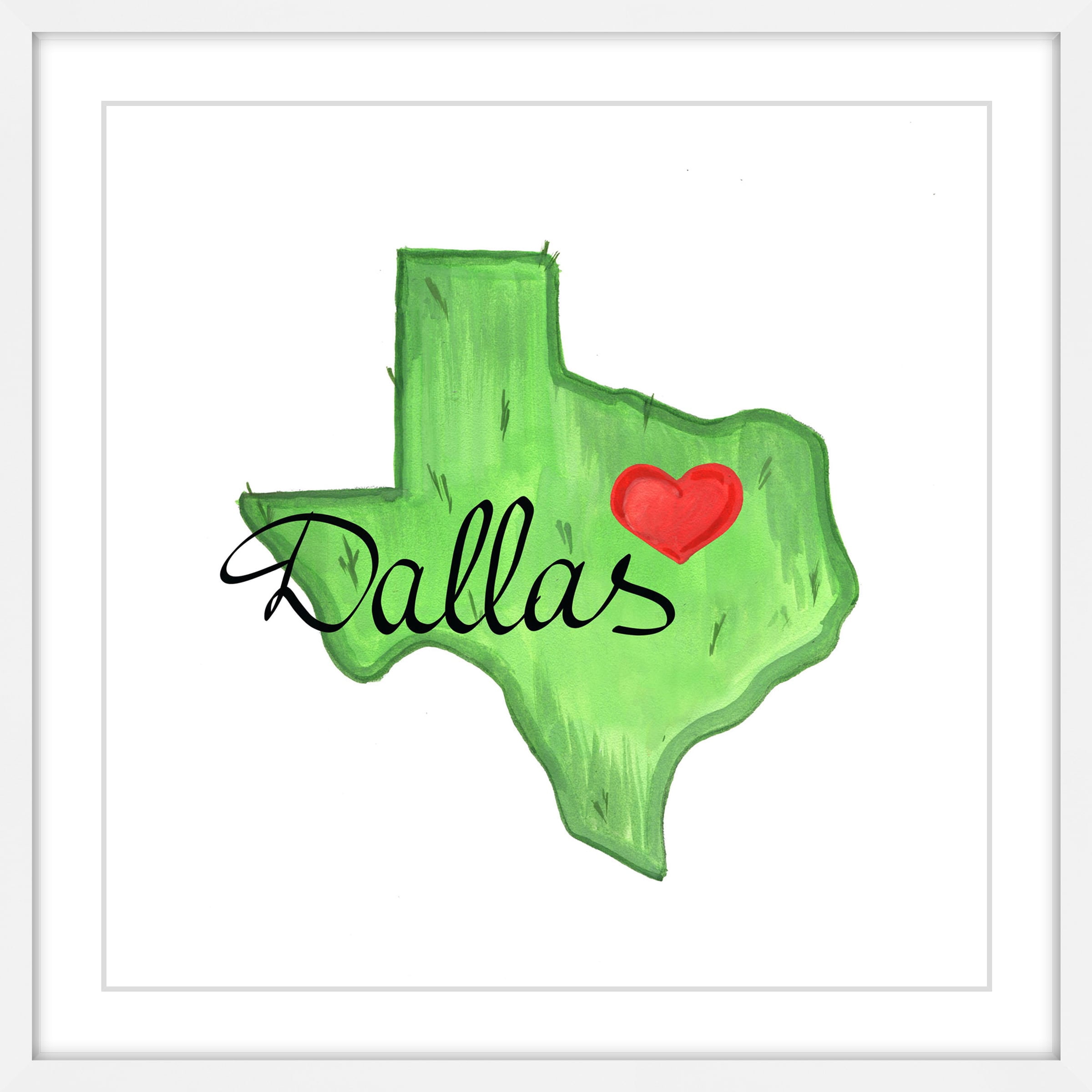 "Dallas Is My Heart" Framed Painting Print