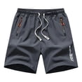 thumbnail image 4 of XIAONU Letter Print Shorts for Men Zipper Pockets Daily Wear Athletic Shorts, 4 of 4