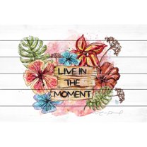 Marmont Hill "Live in the Moment" by Marie-Eve Pharand Painting Print on White Wood