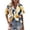 Yellow, variant on Womens Button Down Shirts Oversized Short Sleeve Floral Printed Blouses Casual Work Tops Drop Shoulder Outfit Clothes Shirts For Women